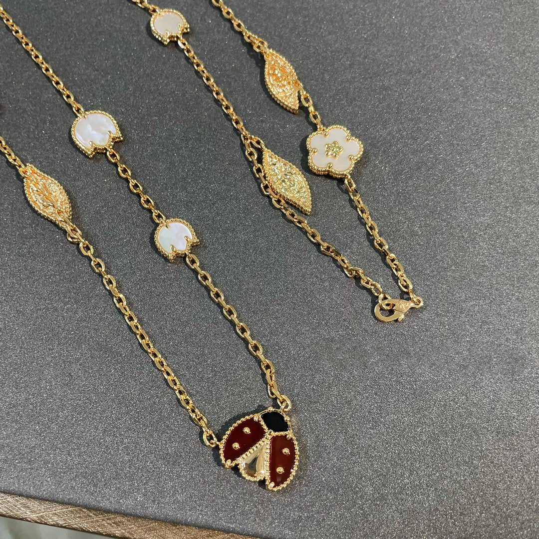[GALE] GLÜCKSFRÜHLINGS-GOLDKETTE MIT 15 MOTIVEN