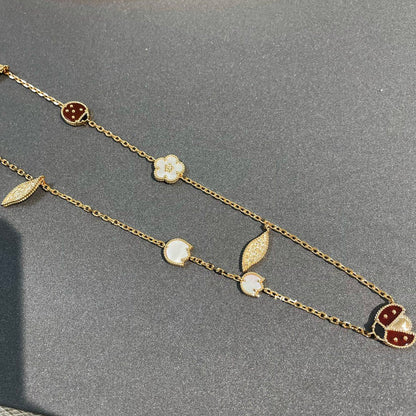 [GALE] GLÜCKSFRÜHLINGS-GOLDKETTE MIT 15 MOTIVEN