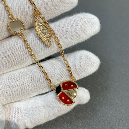 [GALE] GLÜCKSFRÜHLINGS-GOLDKETTE MIT 15 MOTIVEN
