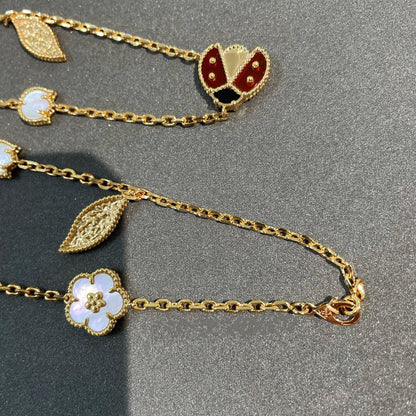 [GALE] GLÜCKSFRÜHLINGS-GOLDKETTE MIT 15 MOTIVEN