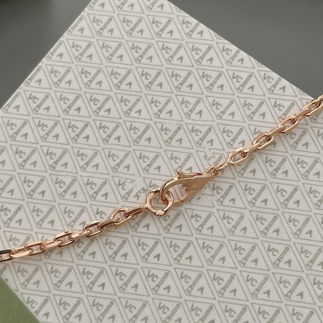 [GALE] GLÜCKSFRÜHLINGS-KETTE MIT 15 MOTIVEN IN ROSÉGOLD