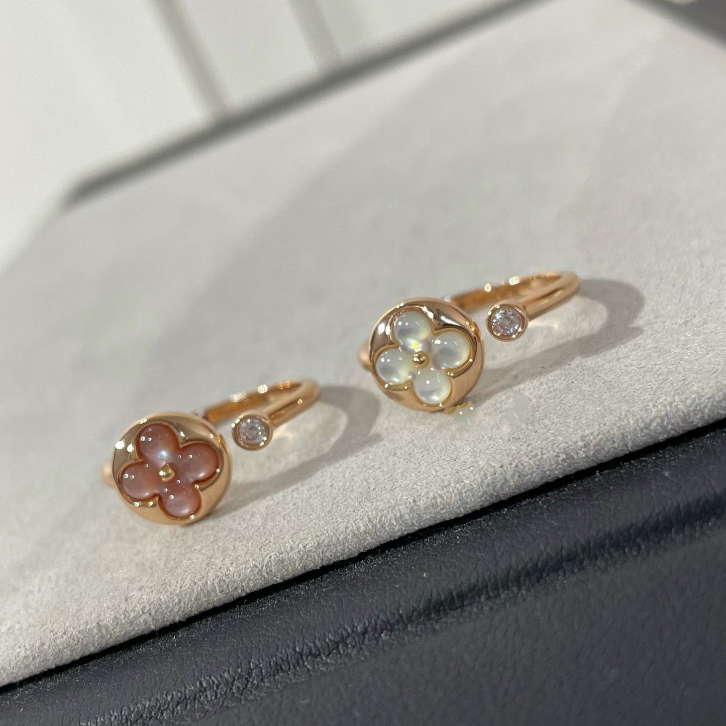 [GALE]SUN 1 DIAMOND PINK MOP RING