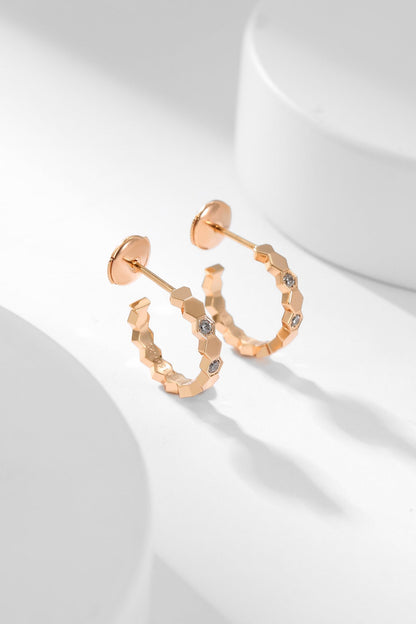 [GALE]BEE LOVE DIAMOND HOOP EARRINGS