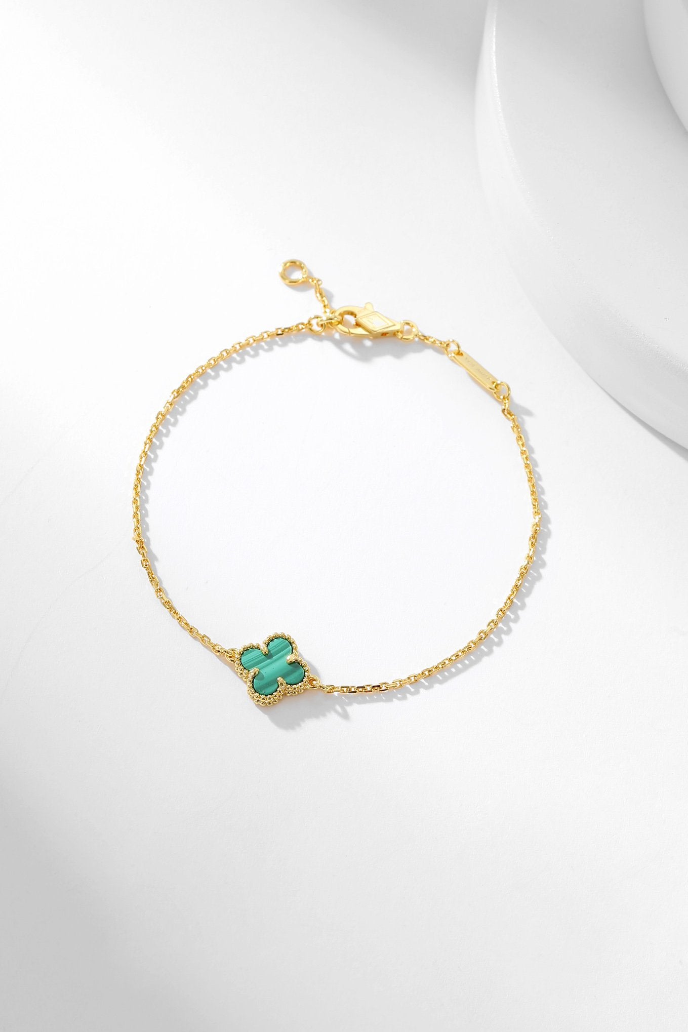 [GALE] Kleeblatt-Armband, Malachit, 1 Motiv