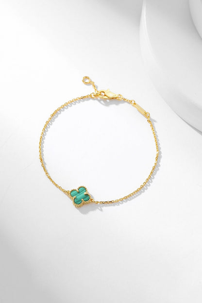 [GALE] Kleeblatt-Armband, Malachit, 1 Motiv
