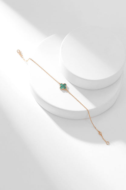 [GALE] Kleeblatt-Armband, Malachit, 1 Motiv