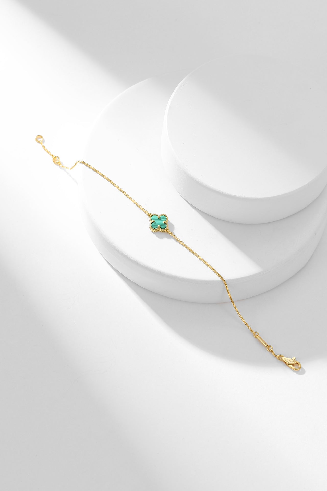 [GALE] Kleeblatt-Armband, Malachit, 1 Motiv