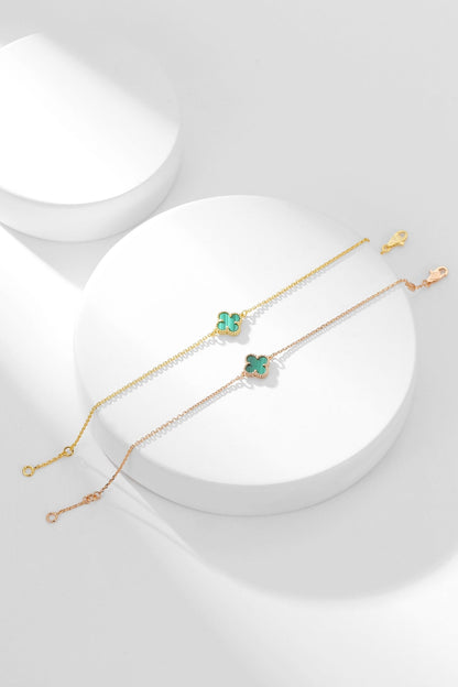 [GALE] Kleeblatt-Armband, Malachit, 1 Motiv
