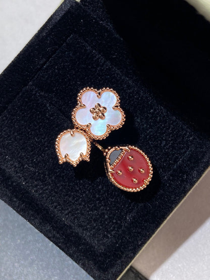 [GALE]LUCKY 3 MOTIF ROSE GOLD RING