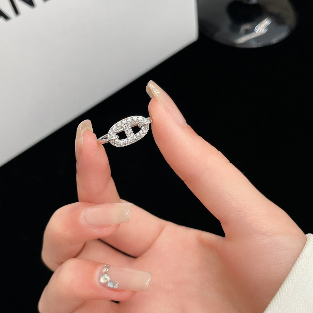 [GALE]RONDE KLEINER SILBER-DIAMANTRING