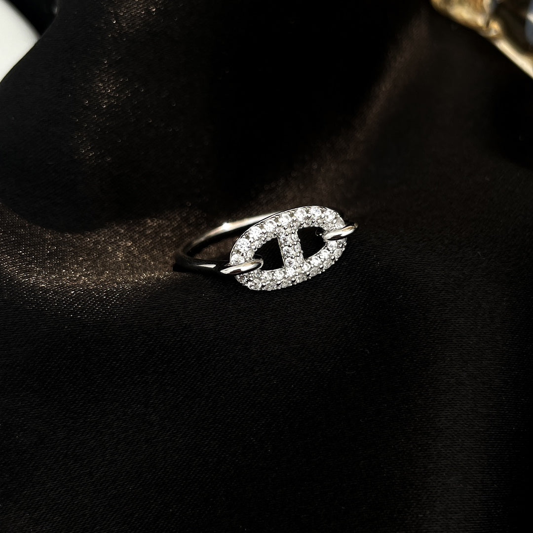 [GALE]RONDE KLEINER SILBER-DIAMANTRING