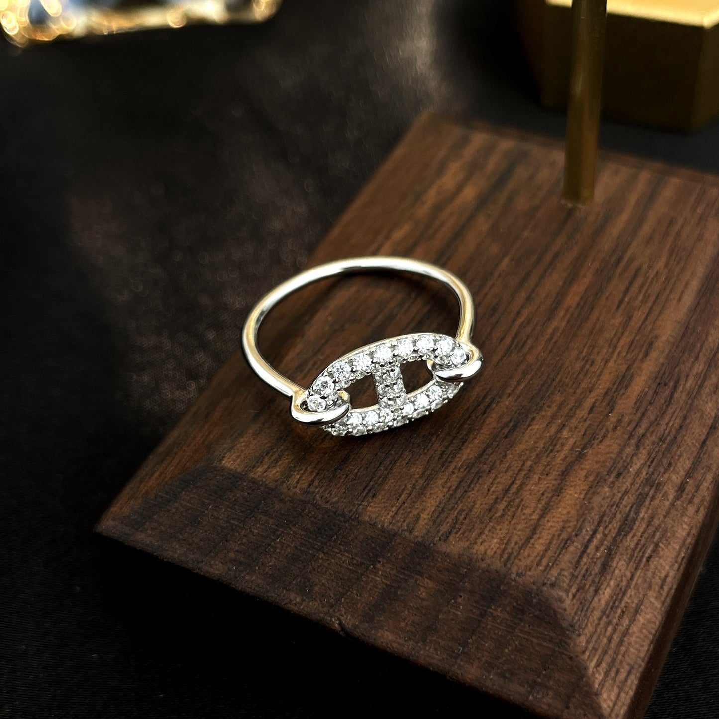 [GALE]RONDE KLEINER SILBER-DIAMANTRING