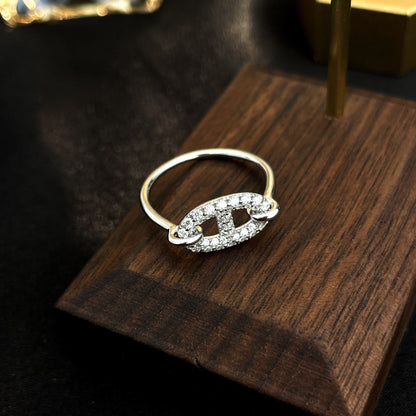 [GALE]RONDE KLEINER SILBER-DIAMANTRING