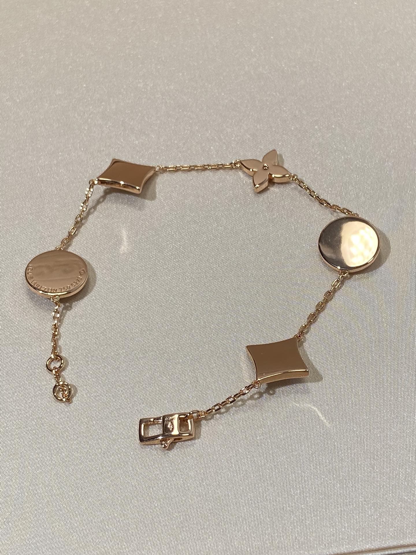 [GALE]STAR AND SUN 5 MOTIF MOP PINK GOLD BRACELET