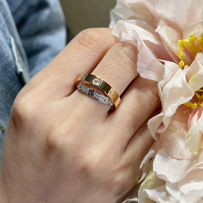 [GALE] LOVE DOPPELRING AUS ROSA GOLD, SILBER UND DIAMANT