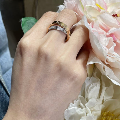 [GALE] LOVE DOPPELRING AUS ROSA GOLD, SILBER UND DIAMANT