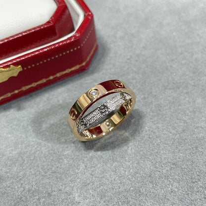 [GALE] LOVE DOPPELRING AUS ROSA GOLD, SILBER UND DIAMANT