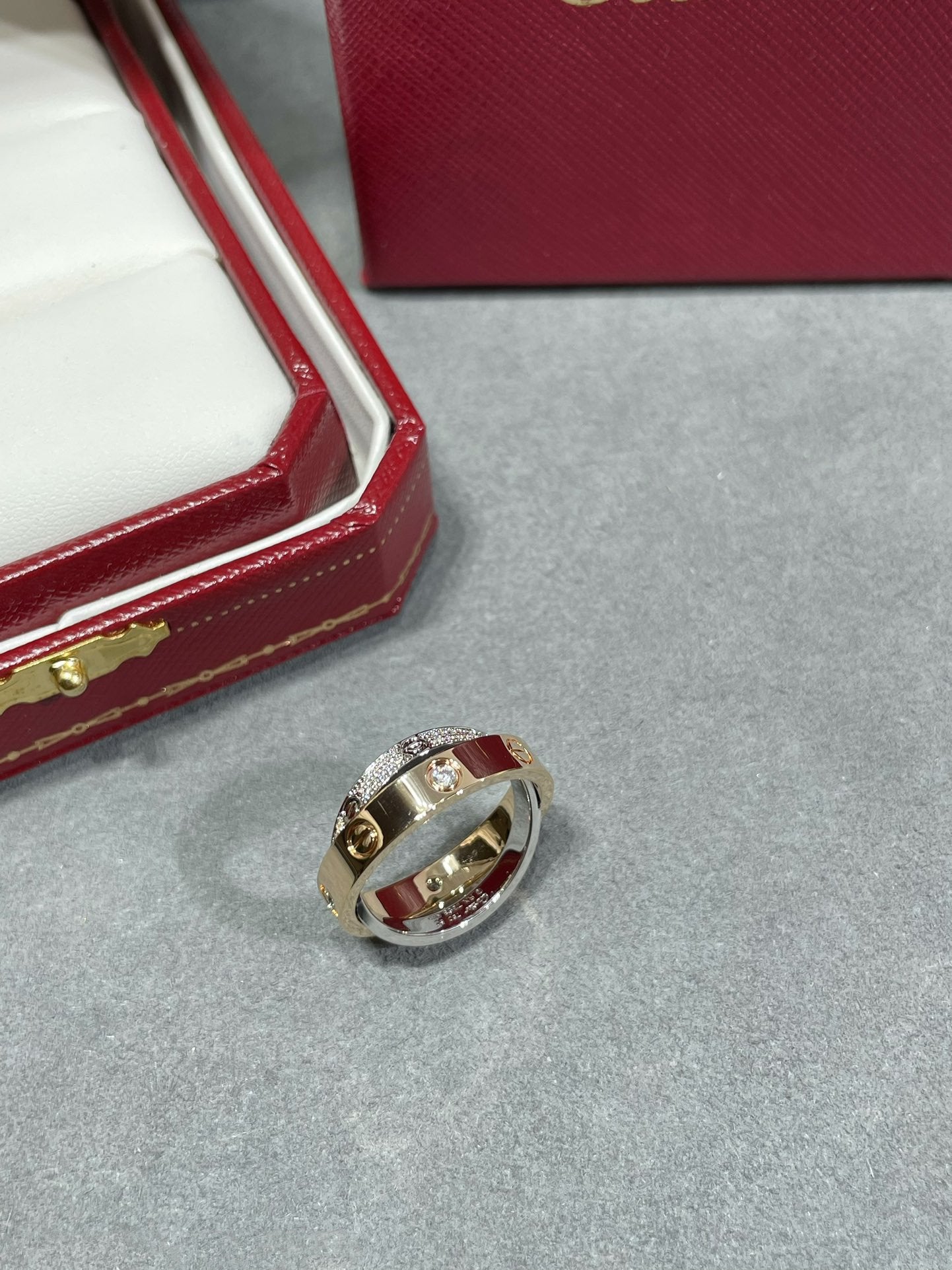 [GALE] LOVE DOPPELRING AUS ROSA GOLD, SILBER UND DIAMANT