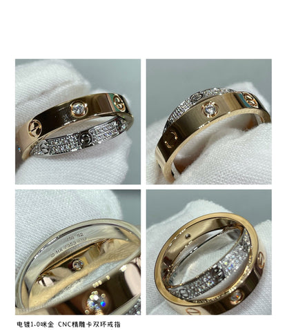 [GALE] LOVE DOPPELRING AUS ROSA GOLD, SILBER UND DIAMANT