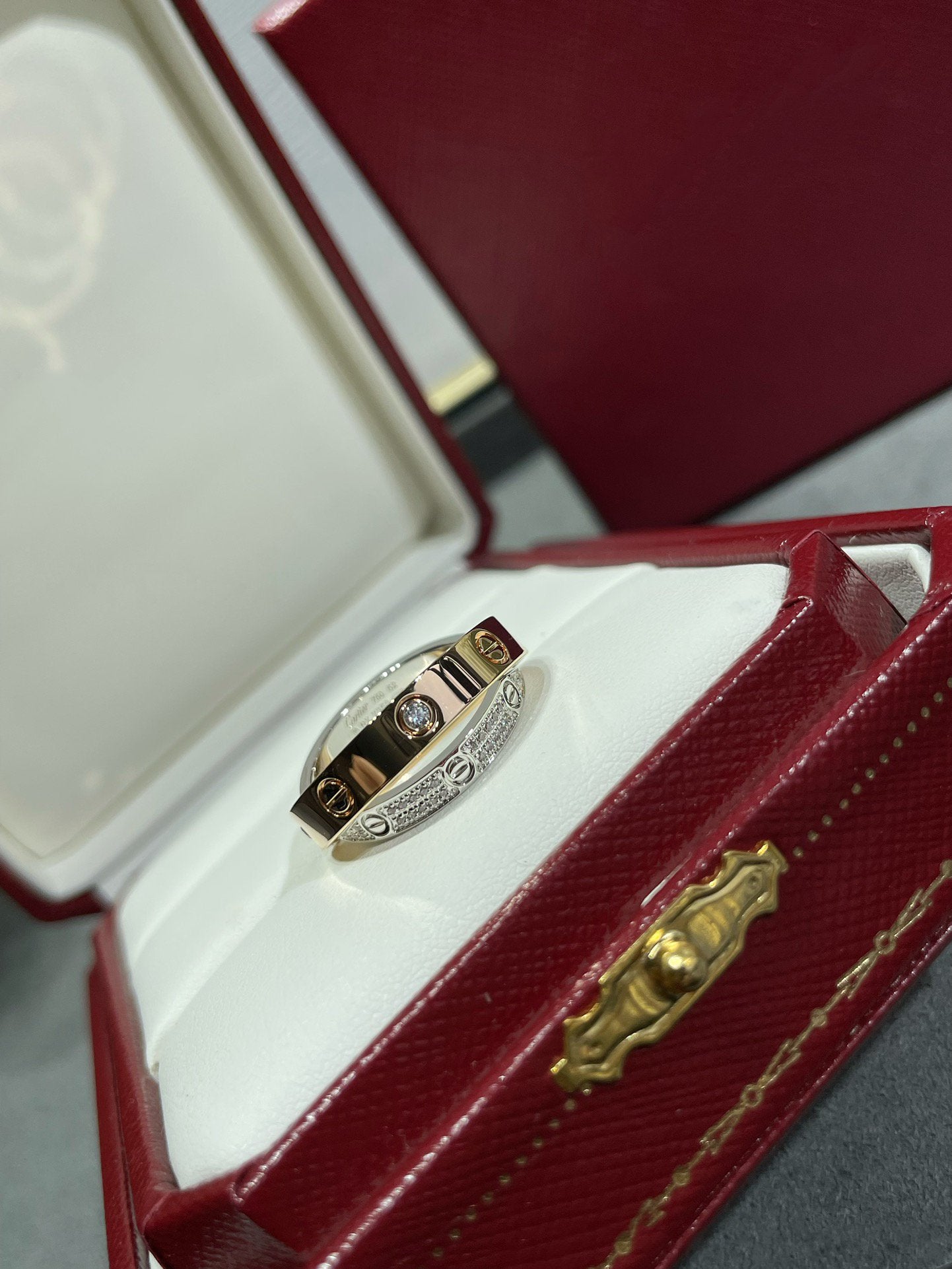 [GALE] LOVE DOPPELRING AUS ROSA GOLD, SILBER UND DIAMANT