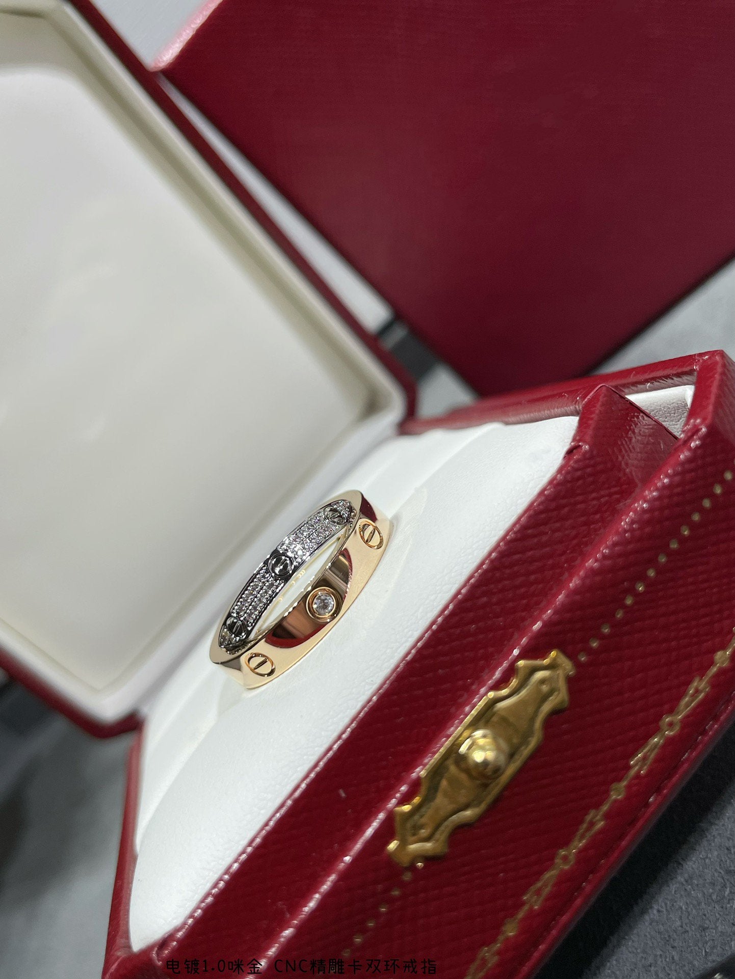 [GALE] LOVE DOPPELRING AUS ROSA GOLD, SILBER UND DIAMANT
