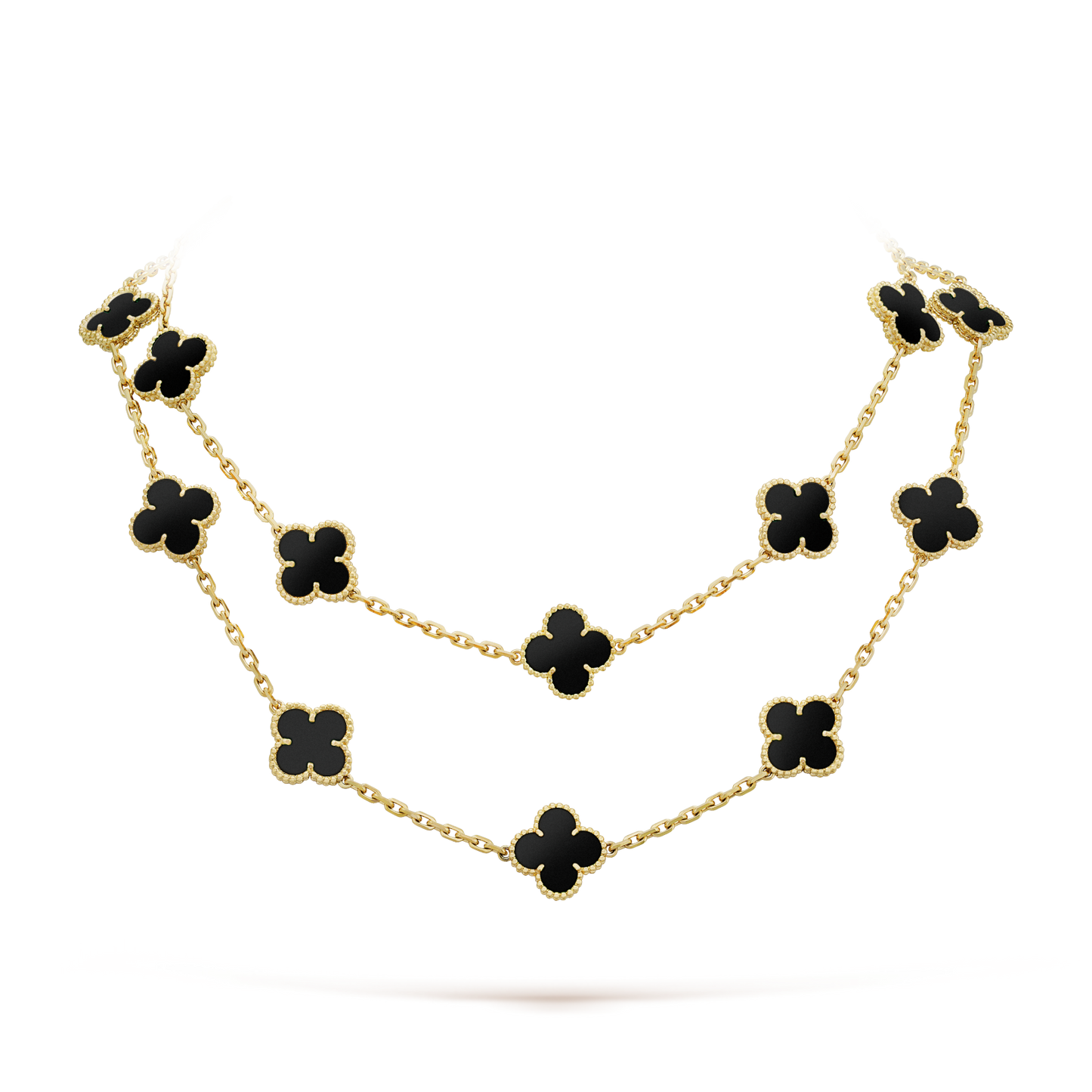 [GALE]CLOVER 20 MOTIFS ONYX HALSKETTE