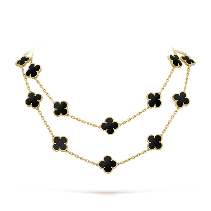 [GALE]CLOVER 20 MOTIFS ONYX HALSKETTE