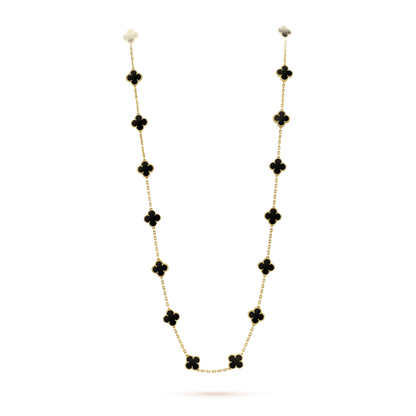 [GALE]CLOVER 20 MOTIFS ONYX HALSKETTE