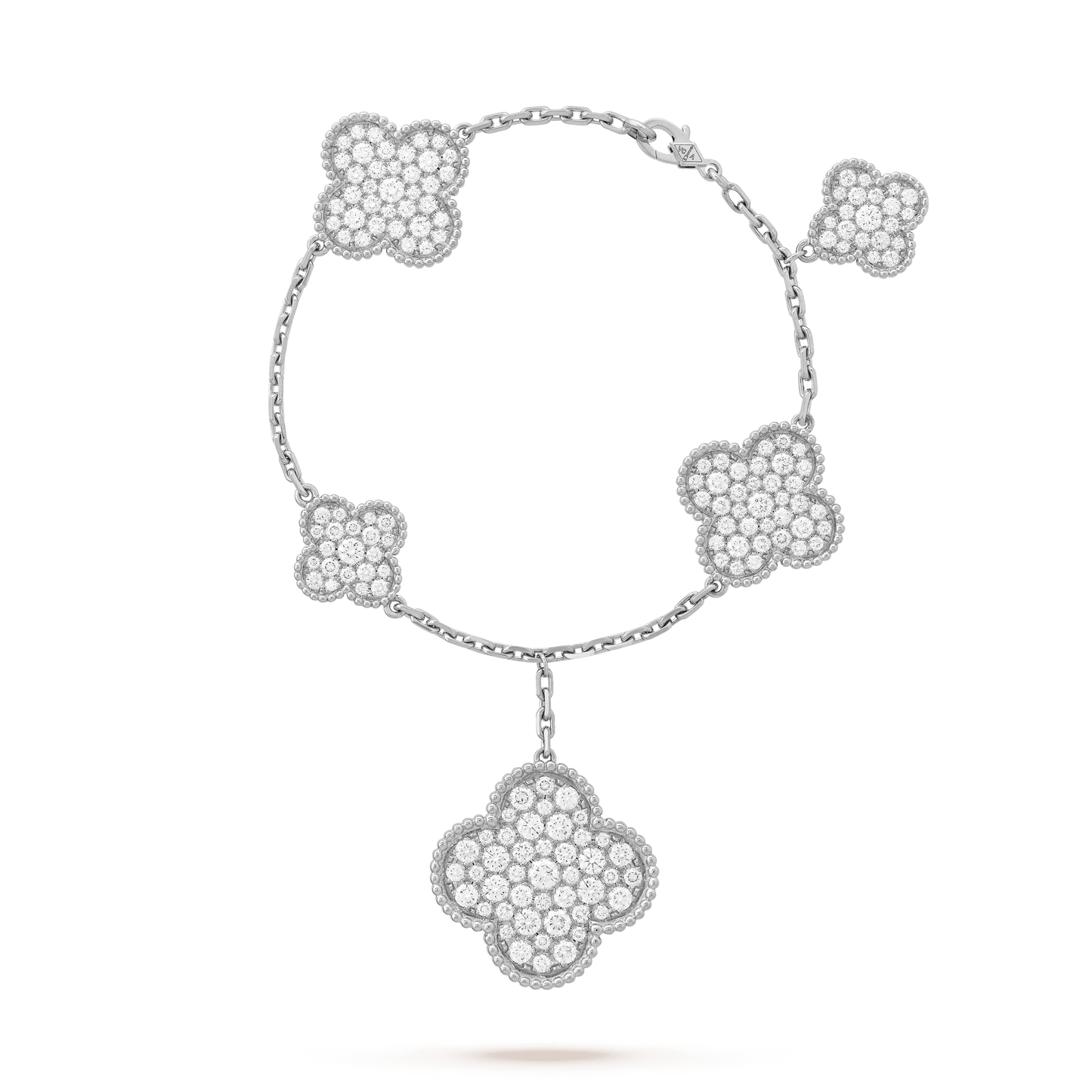 [GALE]CLOVER 6 MOTIFS SILVER DIAMOND BRACELET