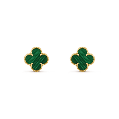 [GALE]CLOVER MEDIUM 1 MOTIFS MALACHITE OHRRINGE