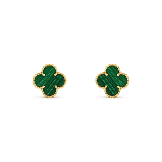 [GALE]CLOVER MEDIUM 1 MOTIFS MALACHITE  EARRINGS