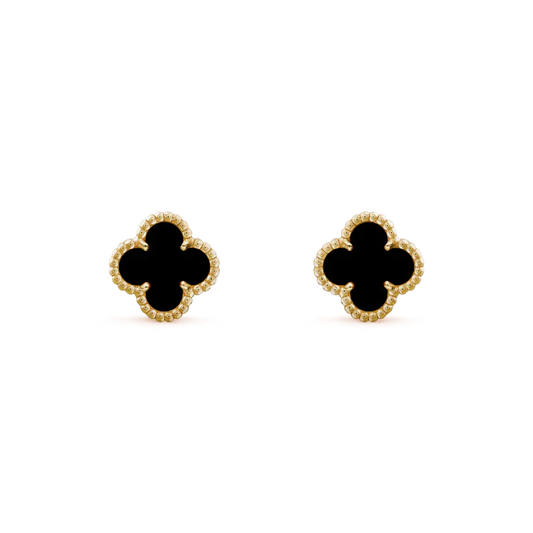 [GALE]CLOVER MINI 9.5MM BLACK MOP EARRINGS