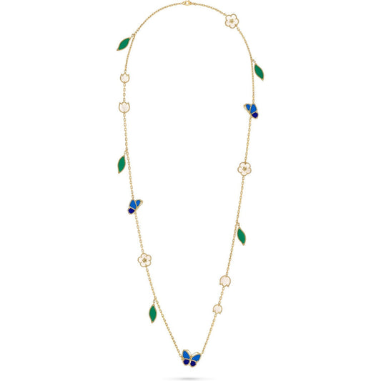 [GALE]LUCKY SPRING BUTTERFLY 15 FLOWER NECKLACE