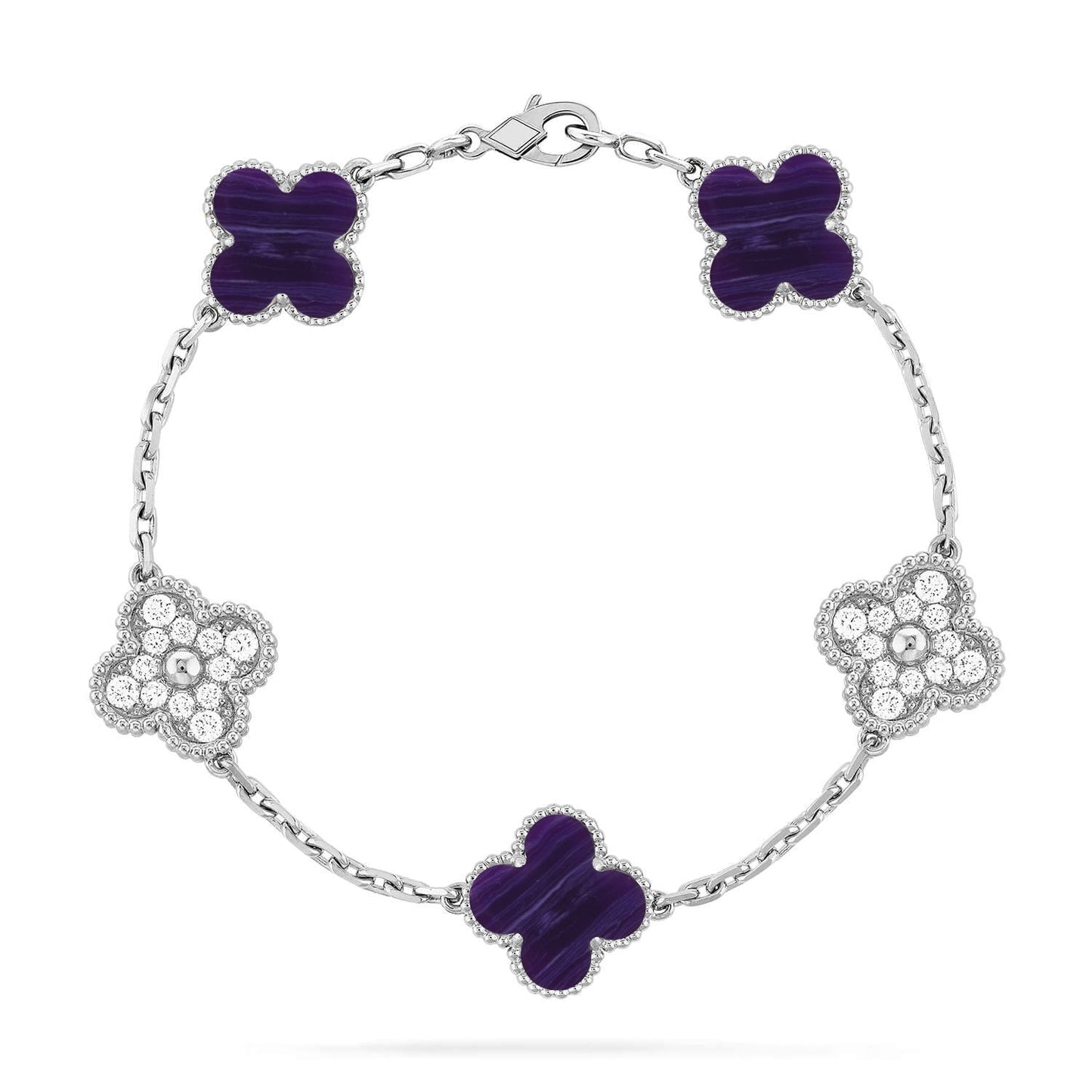 [GALE]CLOVER 5 MOTIF PURPLE STRIPES BRACELET COLLECTION