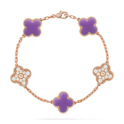 [GALE]CLOVER 5 MOTIF LIGHT PURPLE BRACELET COLLECTION