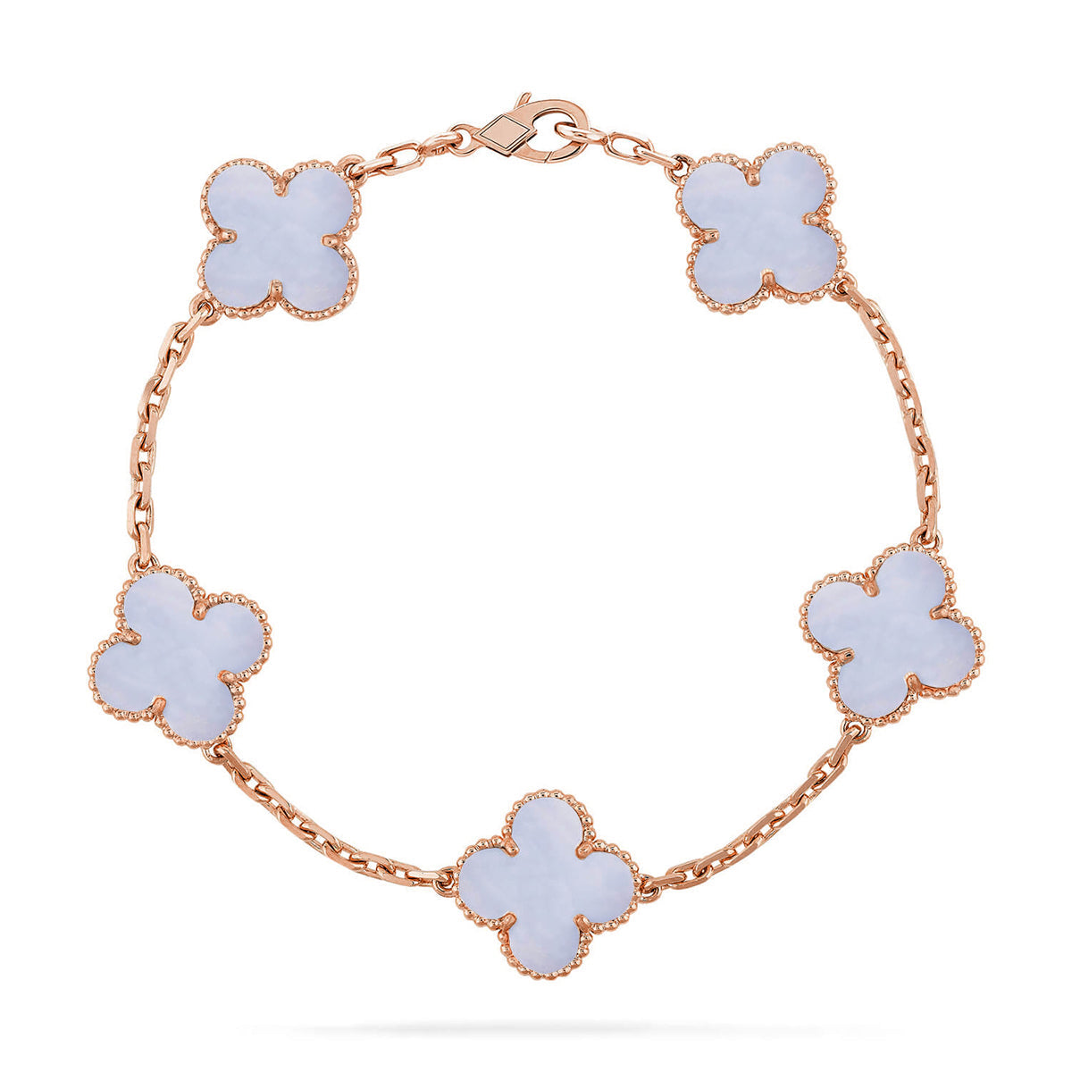 [GALE] CLOVER 5 MOTIF PURPLE CHALCEDONY BRACELET COLLECTION