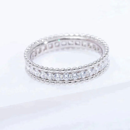 [GALE]PERLEE DIAMOND SILVER RING