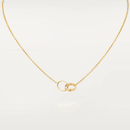 [GALE] Liebeskette mit Doppelring aus Gold