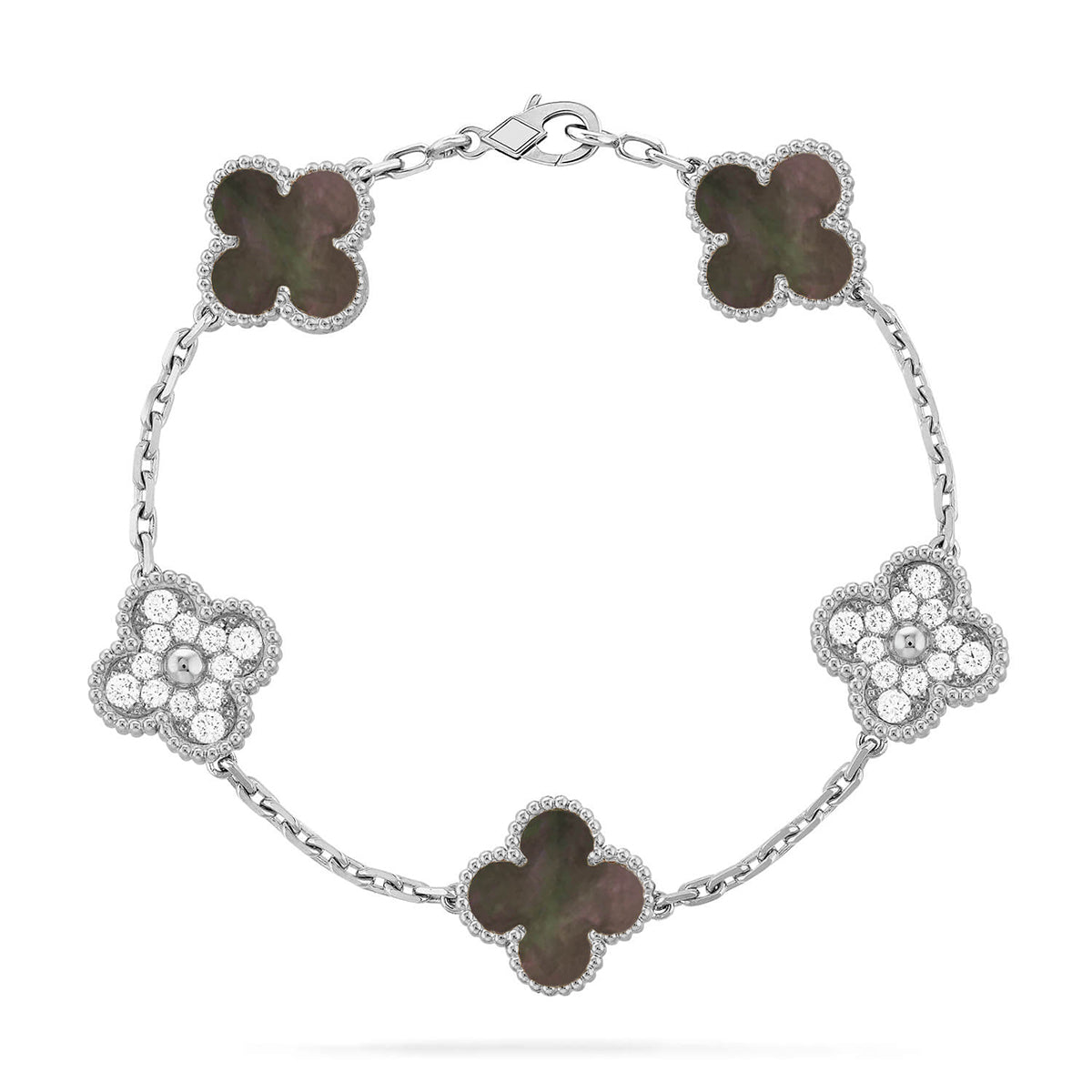 [GALE] CLOVER 5 MOTIF GRAY MOP BRACELET COLLECTION