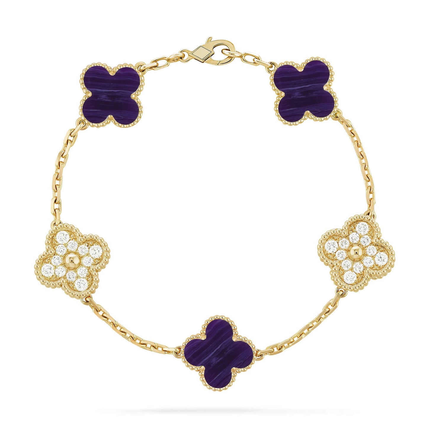 [GALE]CLOVER 5 MOTIF PURPLE STRIPES BRACELET COLLECTION