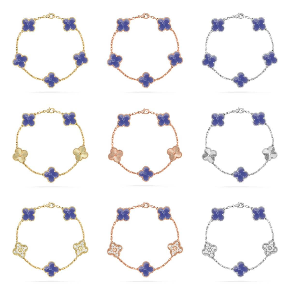 [GALE]CLOVER 5 MOTIF BLUE VEINS BRACELET COLLECTION