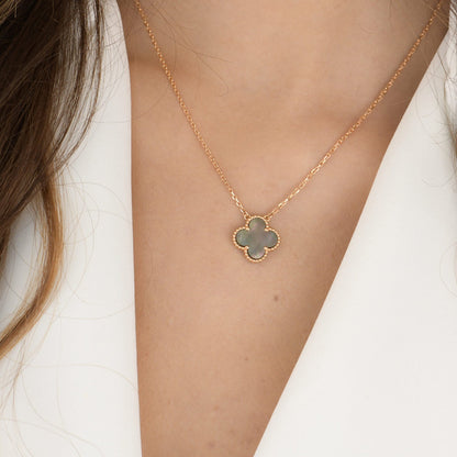[GALE]CLOVER 15MM GRAUE PERLMUTT-KETTE