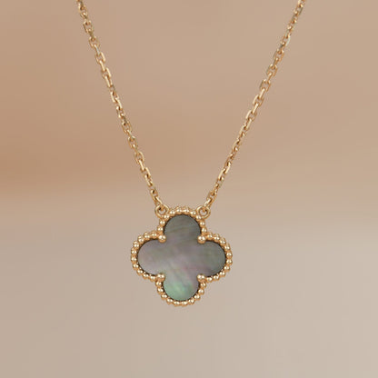 [GALE]CLOVER 15MM GRAUE PERLMUTT-KETTE