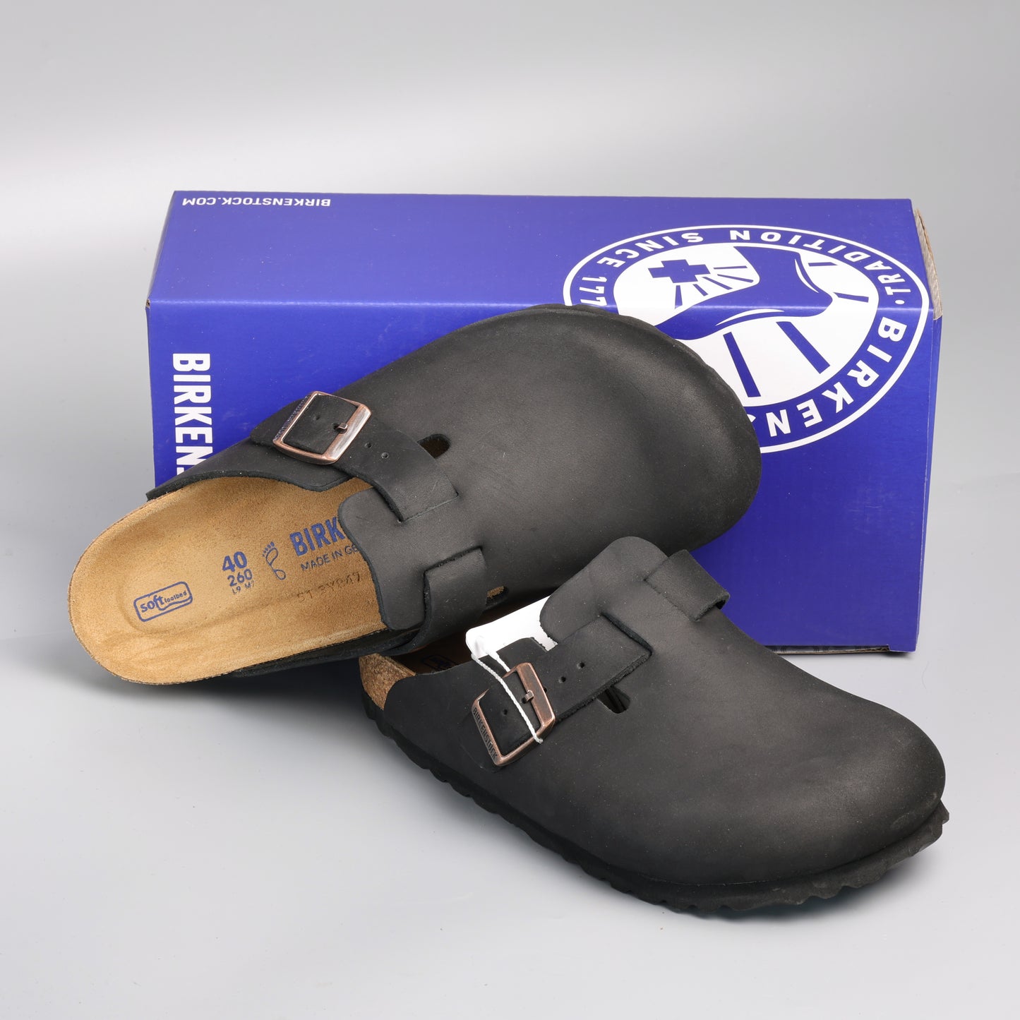 Boston Soft Footbed Black Oiled Leather