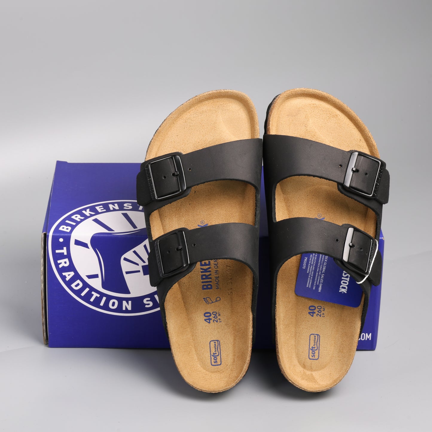 Arizona Soft Footbed Black Waxed Leather