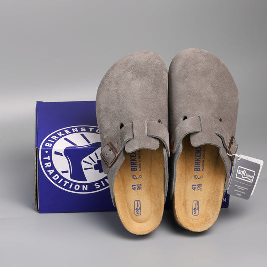 Boston Soft Footbed Stone Suede