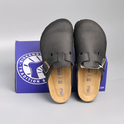 Boston Soft Footbed Black Oiled Leather