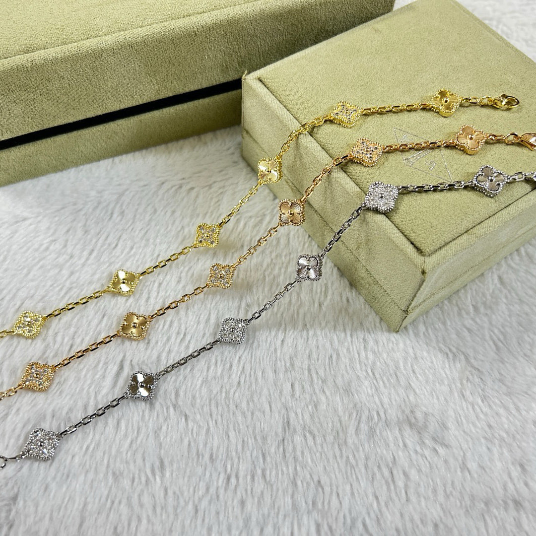 [GALE]CLOVER 6 MOTIF DIAMOND LASER BRACELET