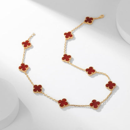 [GALE]CLOVER 10 MOTIFS CARNELIAN HALSKETTE