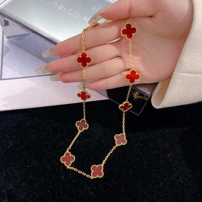 [GALE]CLOVER 10 MOTIFS CARNELIAN HALSKETTE